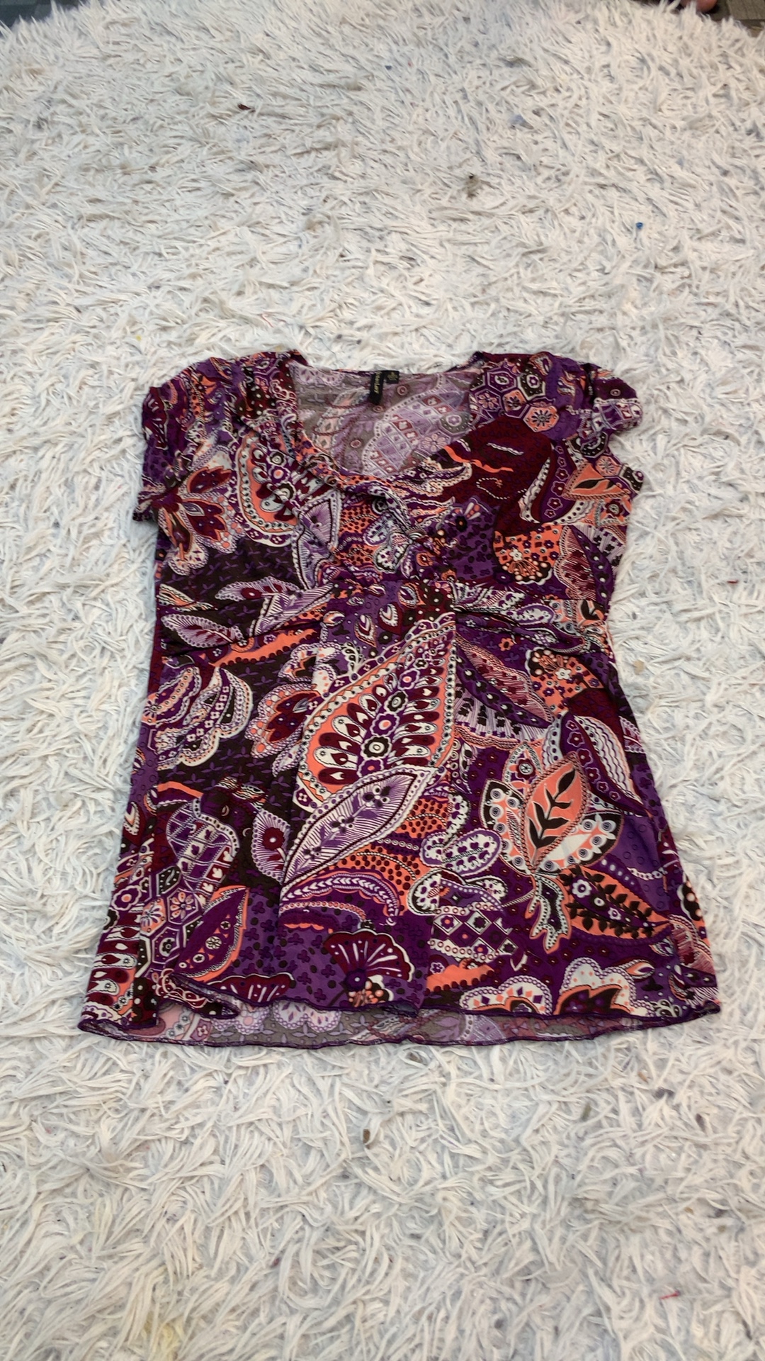 Paisley Print Short Sleeve Top