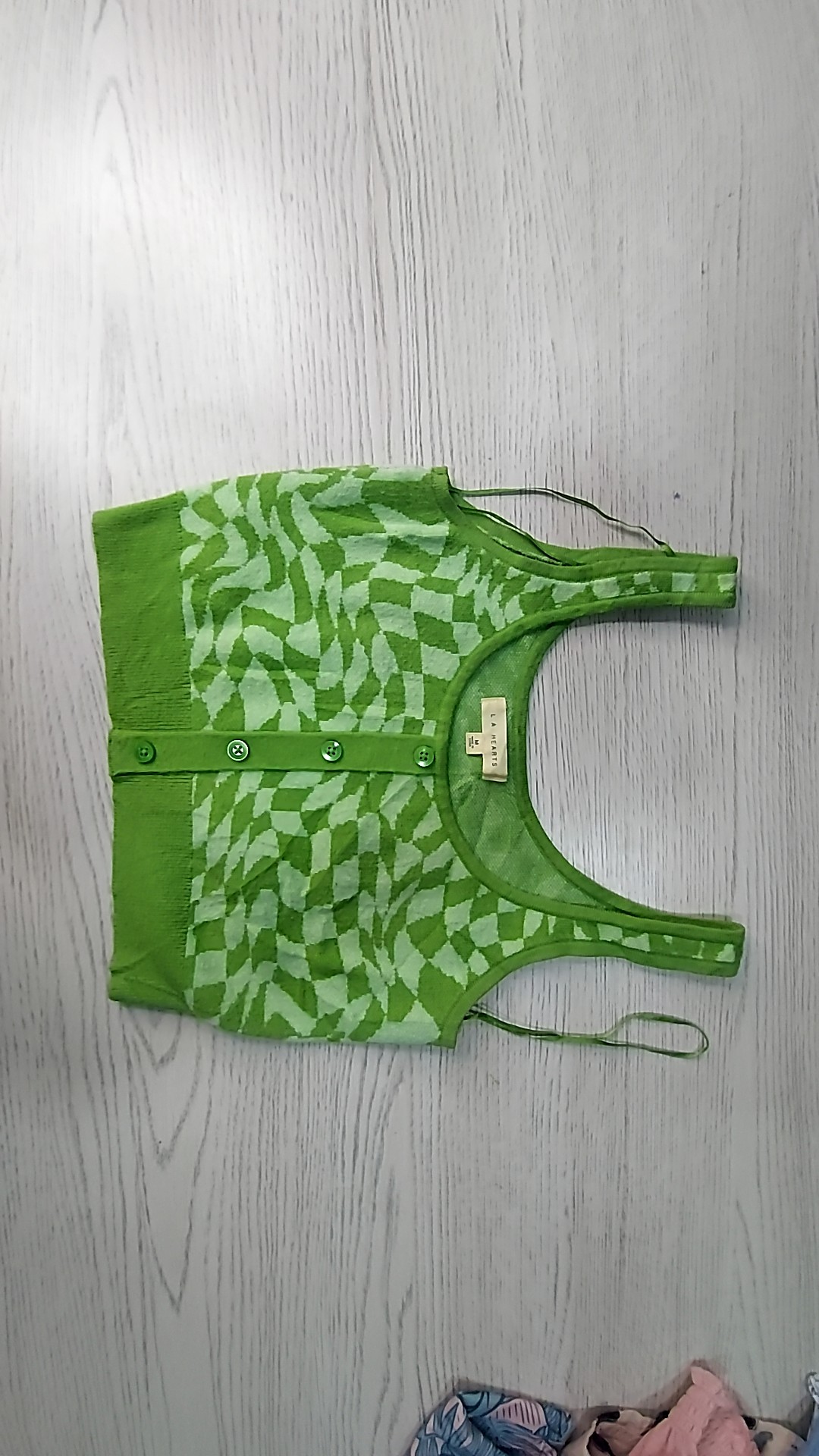 Green and White Checkered Tank Top